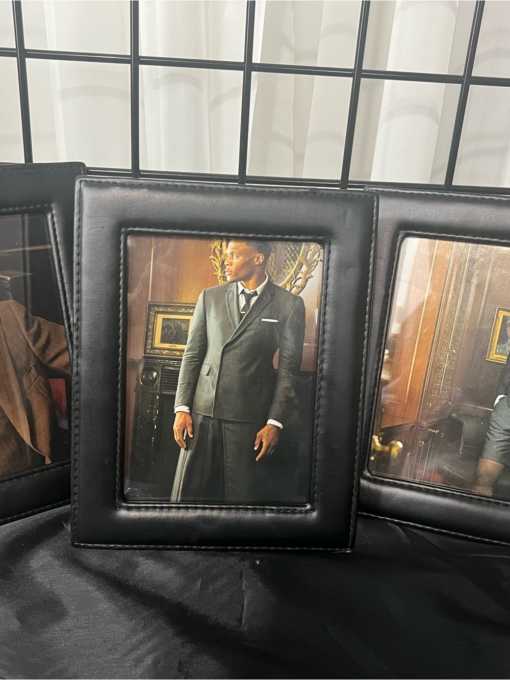 CHANEL Black Leather Photo Frame